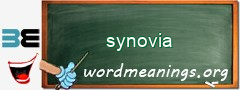 WordMeaning blackboard for synovia